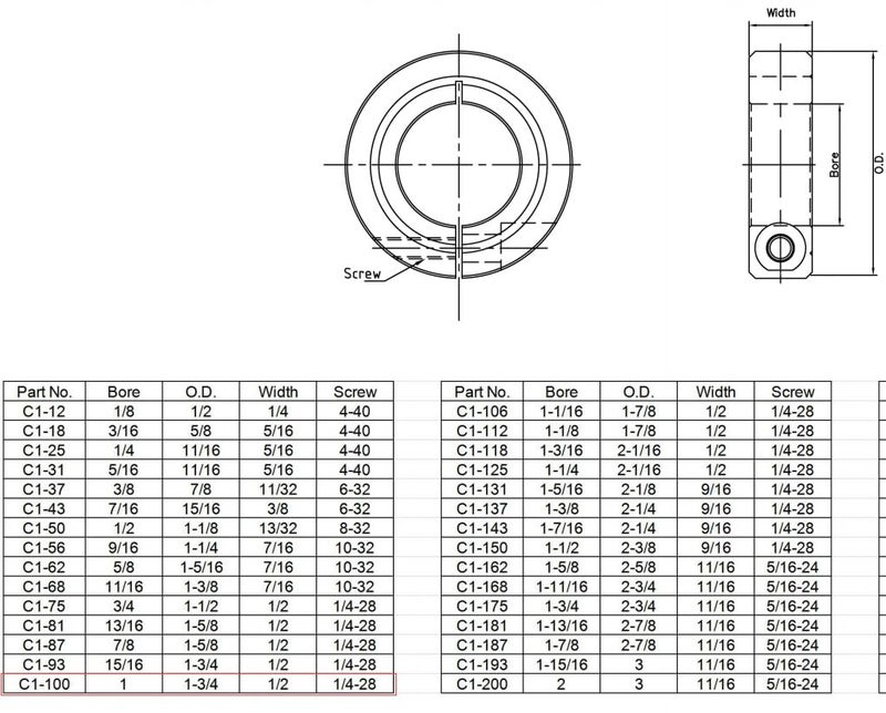 AZSSMUK Single Split Clamp-On Shaft Collar of Metal Material 1 inch Bore Set Screw - Image 3